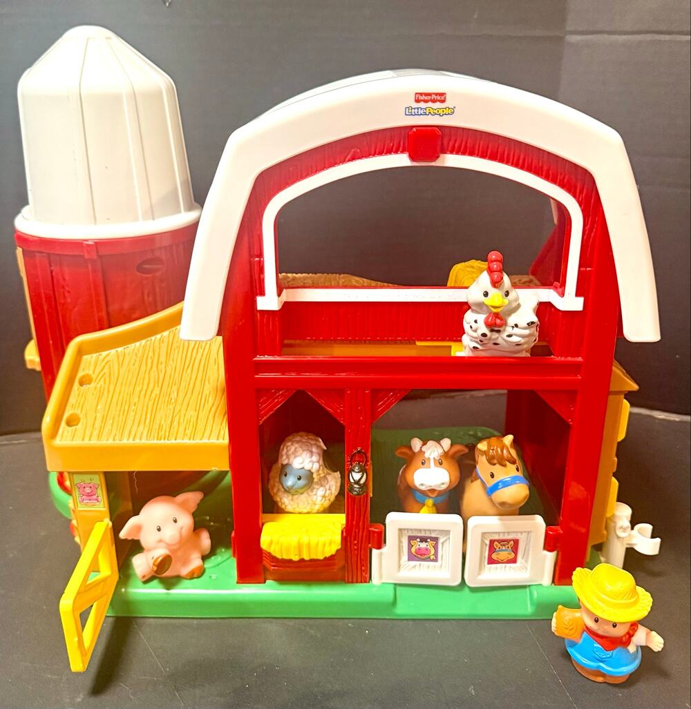 FP Little People Animal Sounds 2005 farmer & 4 animals sounds barn works